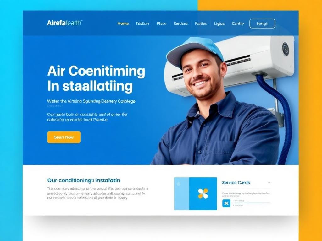 Conceito de Landing Page para empresa de climatização