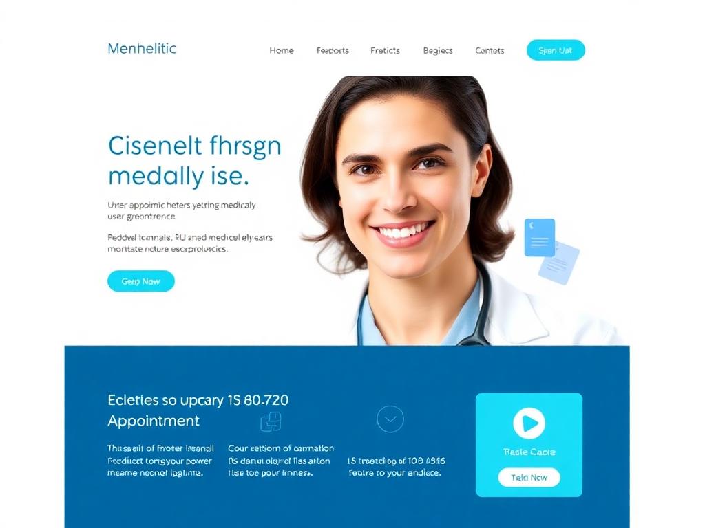 Conceito de site institucional para clínica com área de especialidades