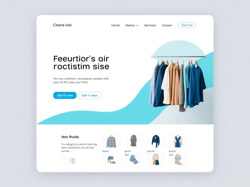 Conceito de Landing Page para loja de moda com vitrine de produtos