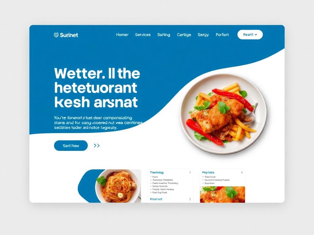 Conceito de site para restaurante com cardápio